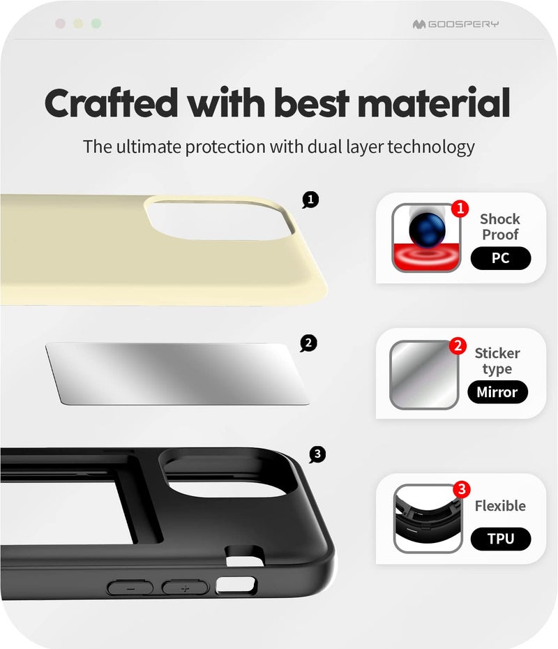 GOOSPERY Magnetic Door Bumper Compatible with iPhone 12 Pro Max, Card Holder Wallet Easy Magnet Auto Closing Protective Dual Layer Sturdy Phone Back Cover - White - Image 4